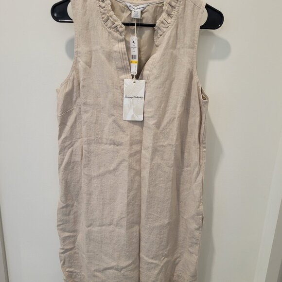 Cream V Neck Cover Up Linen Dress - Tommy Bahama - NWT! - Size: Medium - Picture 1 of 4